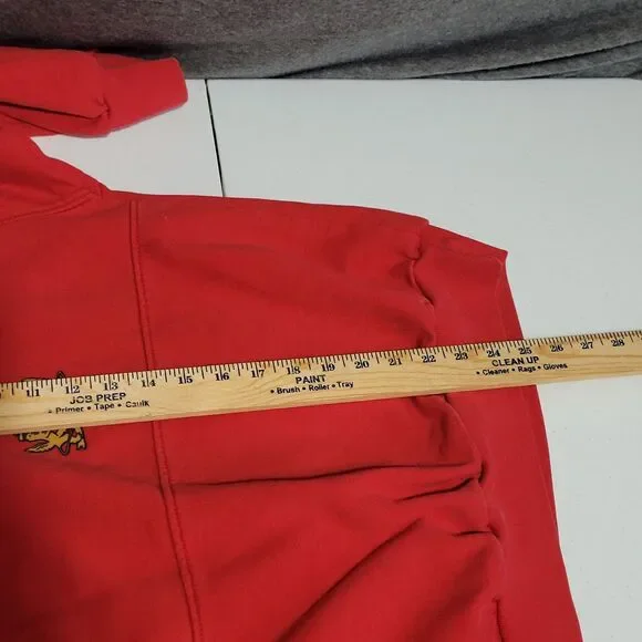 London Fog Medium sweatshirt sweater pullover red ribbed distressed vintage USA - Picture 13 of 13